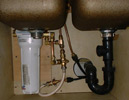 water filter under a sink